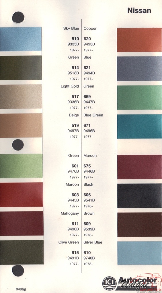 1977-1980 Nissan Paint Charts Autocolor 2